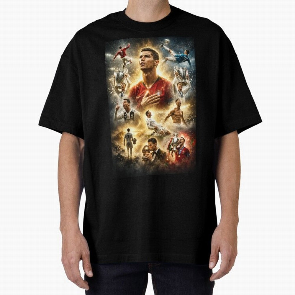 Cristiano Ronaldo Oversized T-Shirt Fuel Match Day Hype around FIFA World Cup 2026 Group Stage, Neymar, France, Worldwide Fan Energy, Dramatic Goals, Stadium Lights and Championship Celebrations; Ideal for Fans Who Follow Messi, Cristiano Ronaldo,