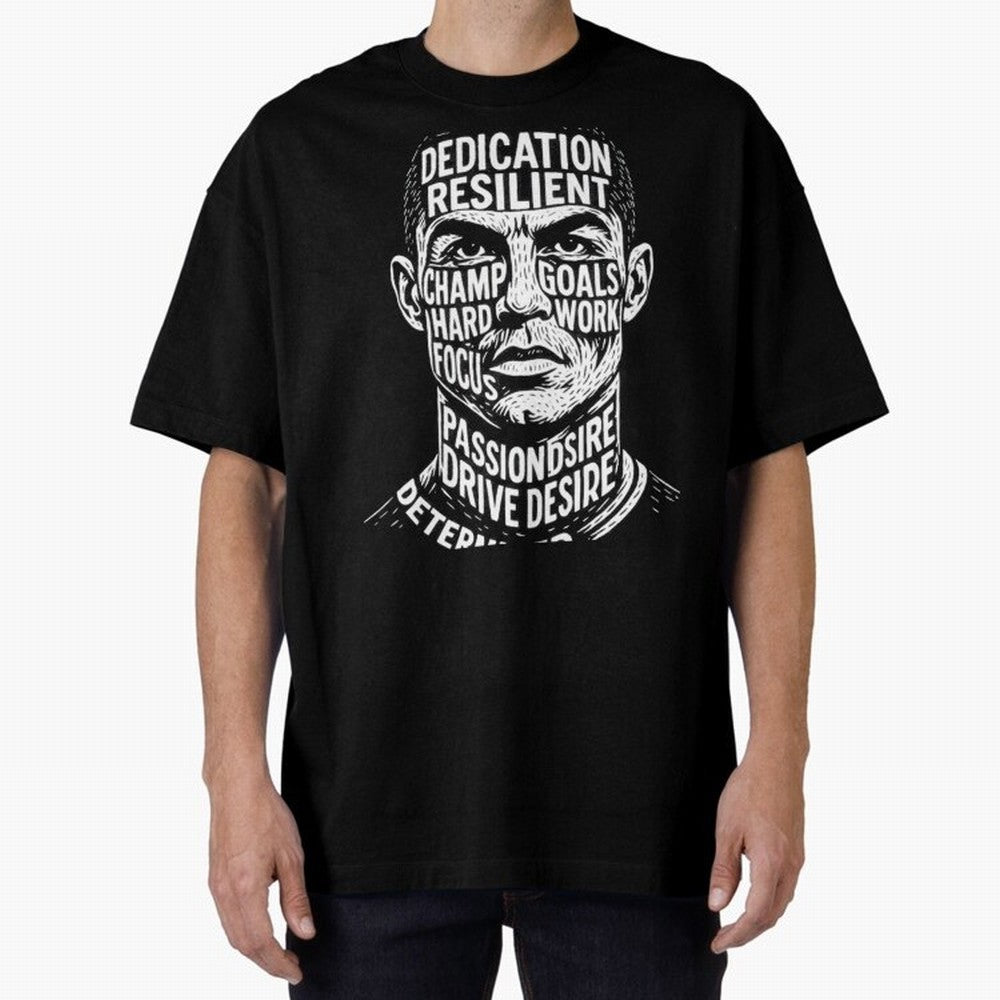 Artistic Ronaldo Oversized T-Shirt Keep the Legacy of FIFA World Cup 2026 Group Stage Driven by Messi, CR7 and Mbappe, Brazil Energy, Champion Mindset, Group Stage Buzz, Knockout Tension and Passionate Fan Culture; Ideal for Football Dads, Football