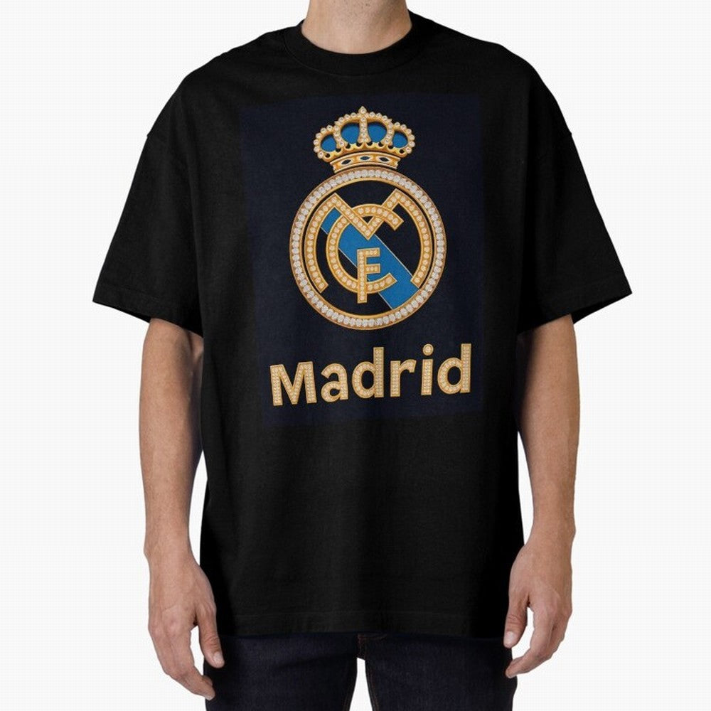 Madrid Oversized T-Shirt Support the FIFA World Cup 2026 Journey through Messi and Cristiano Ronaldo Highlights, Argentina, France and Brazil Pride, Vintage Soccer Flavor, Modern Football Stars, National Flags and Final Night Emotion; Built for