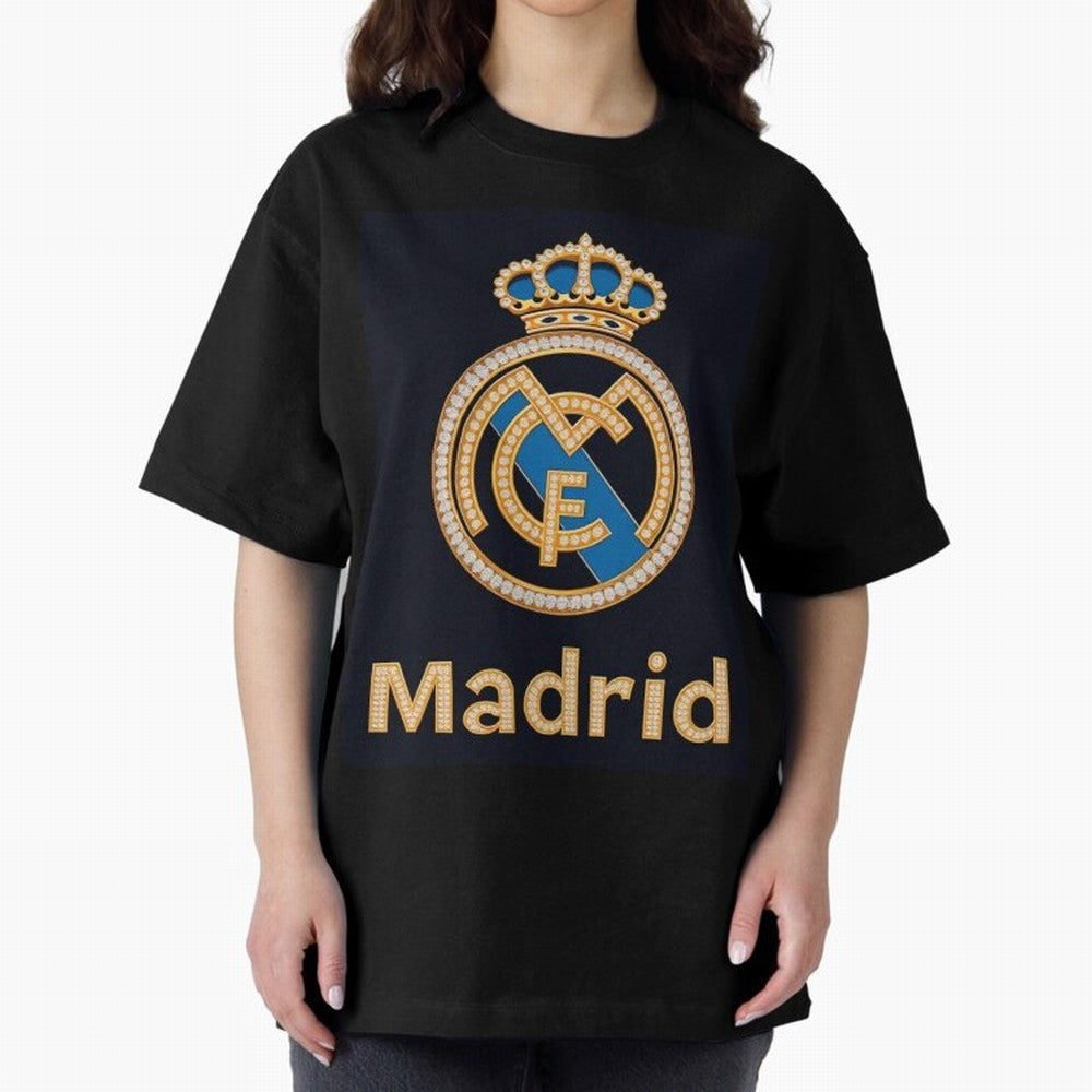 Madrid Oversized T-Shirt Support the FIFA World Cup 2026 Journey through Messi and Cristiano Ronaldo Highlights, Argentina, France and Brazil Pride, Vintage Soccer Flavor, Modern Football Stars, National Flags and Final Night Emotion; Built for