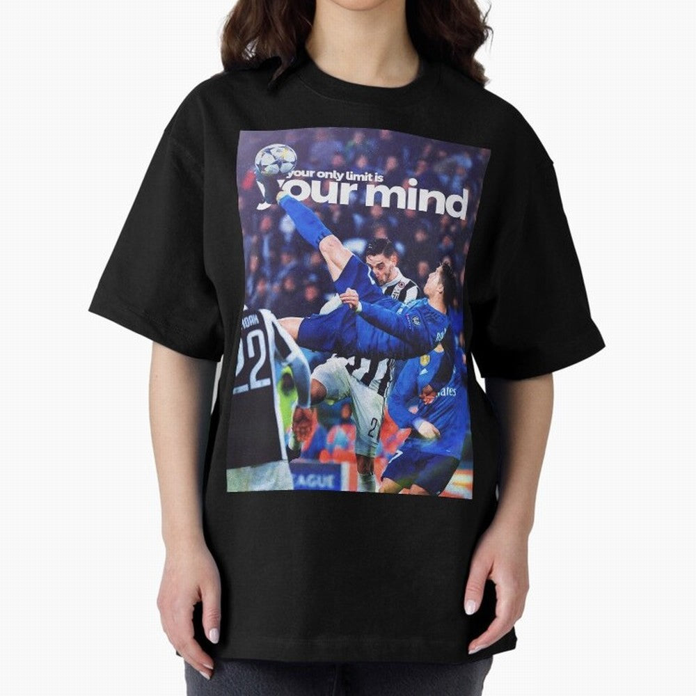 Cristiano Ronaldo - Your only limit is your mind Oversized T-Shirt Celebrate National Team Dreams in FIFA World Cup 2026 Group Stage Spirit, Made for Portugal, Spain and Germany, Messi and Cristiano Ronaldo, Championship Spirit, Famous Goals,