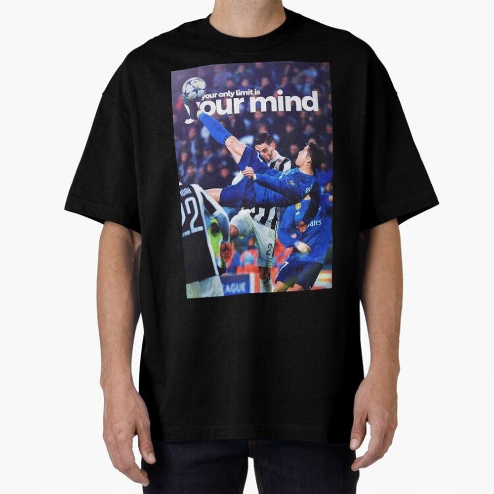 Cristiano Ronaldo - Your only limit is your mind Oversized T-Shirt Celebrate National Team Dreams in FIFA World Cup 2026 Group Stage Spirit, Made for Portugal, Spain and Germany, Messi and Cristiano Ronaldo, Championship Spirit, Famous Goals,