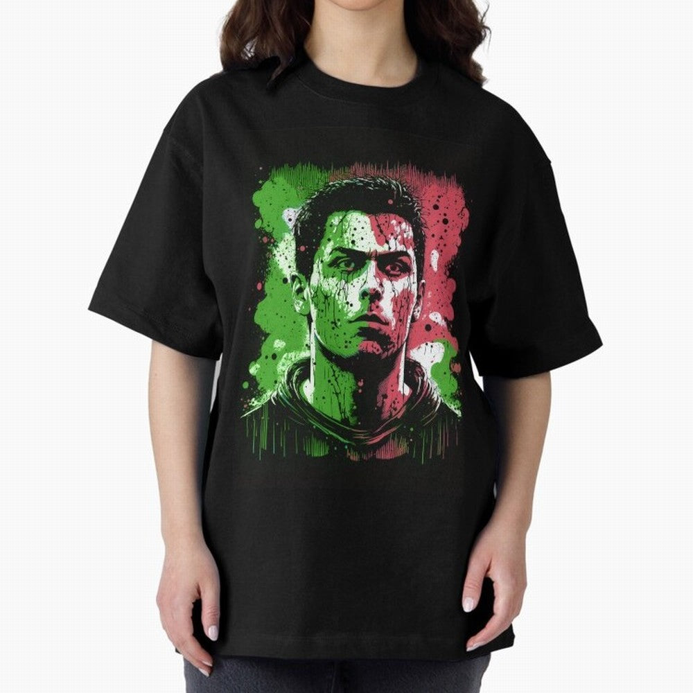 Cristiano Ronaldo Oversized T-Shirt Remember Iconic Moments from FIFA World Cup 2026 Connected to Messi, Neymar and Mbappe, Brazil Energy, Global Supporter Spirit, Legendary Goals, National Colors and Tournament Celebration; Great for Watch