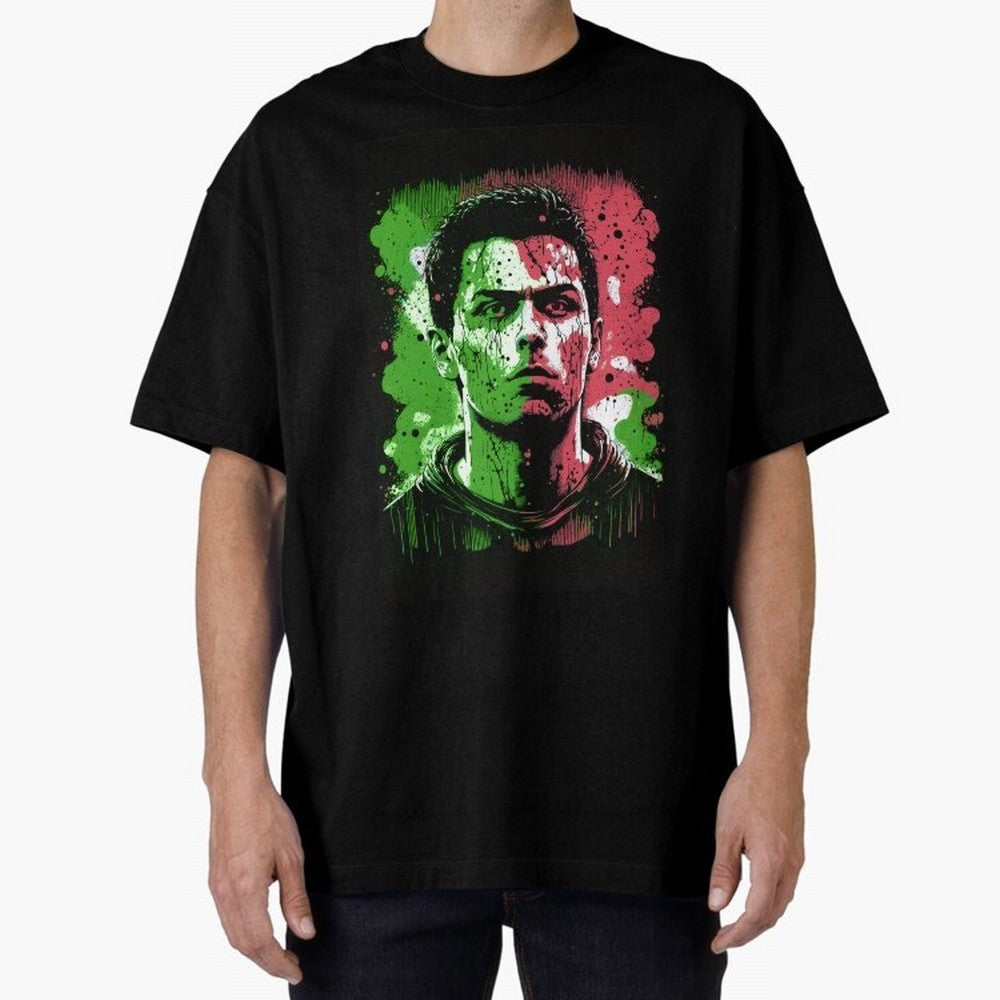 Cristiano Ronaldo Oversized T-Shirt Remember Iconic Moments from FIFA World Cup 2026 Connected to Messi, Neymar and Mbappe, Brazil Energy, Global Supporter Spirit, Legendary Goals, National Colors and Tournament Celebration; Great for Watch