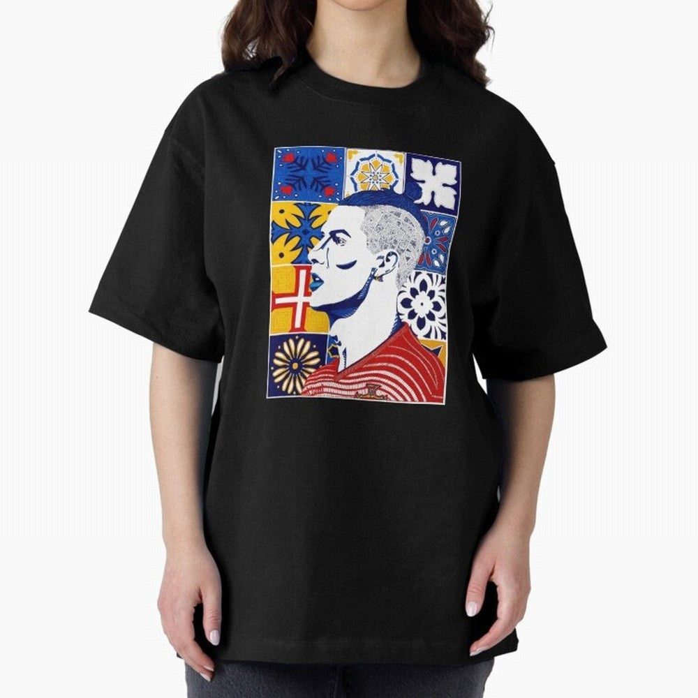 Cristiano Ronaldo Azulejos Oversized T-Shirt Remember FIFA World Cup 2026 for Fans of Messi, CR7 and Mbappe and Argentina, France and Brazil, Bringing Vintage Soccer Flavor, Modern Football Stars, National Flags and Final Night Emotion; Perfect for