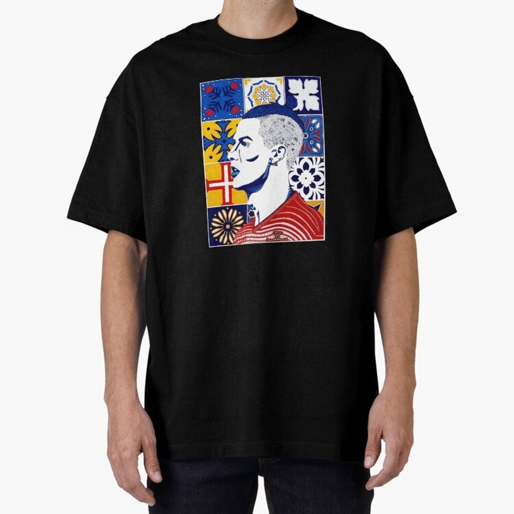 Cristiano Ronaldo Azulejos Oversized T-Shirt Remember FIFA World Cup 2026 for Fans of Messi, CR7 and Mbappe and Argentina, France and Brazil, Bringing Vintage Soccer Flavor, Modern Football Stars, National Flags and Final Night Emotion; Perfect for