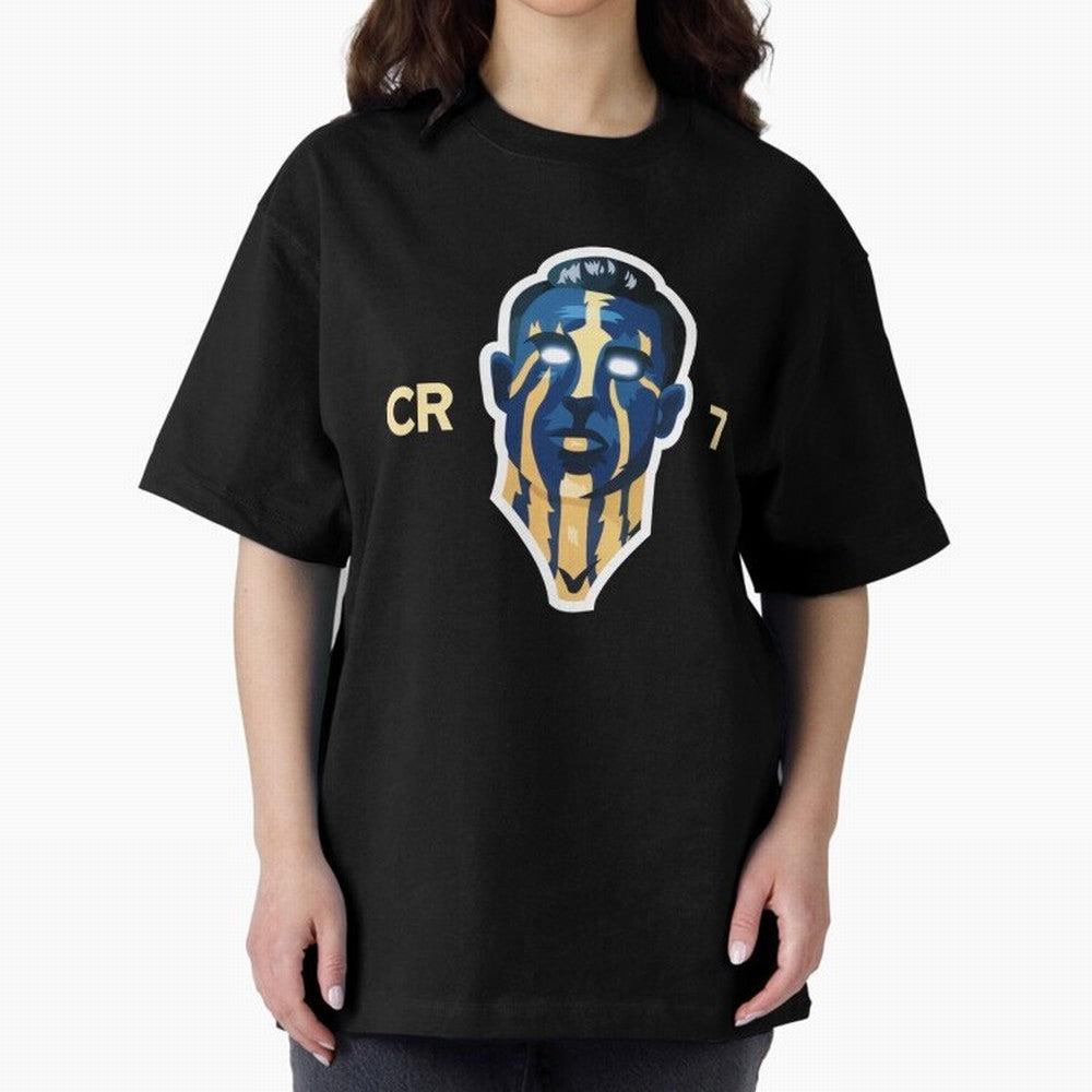 Cristiano Ronaldo Oversized T-Shirt Celebrate Fan Culture around FIFA World Cup 2026 Group Stage for Fans of Haaland and Mbappe and Netherlands, Bringing Vintage Soccer Flavor, Modern Football Stars, National Flags and Final Night Emotion; Perfect