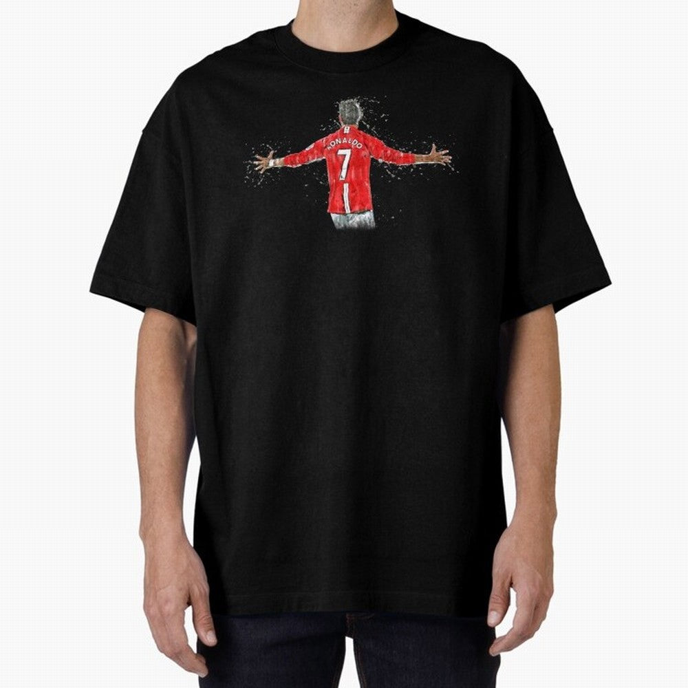Cristiano Ronaldo in watercolor Oversized T-Shirt Celebrate Fan Culture around Global Football Passion for FIFA World Cup 2026, Made for Messi, Brazil, Fan Favorite Moments, National Team Passion, Big Match Drama and Soccer History; Made for Die