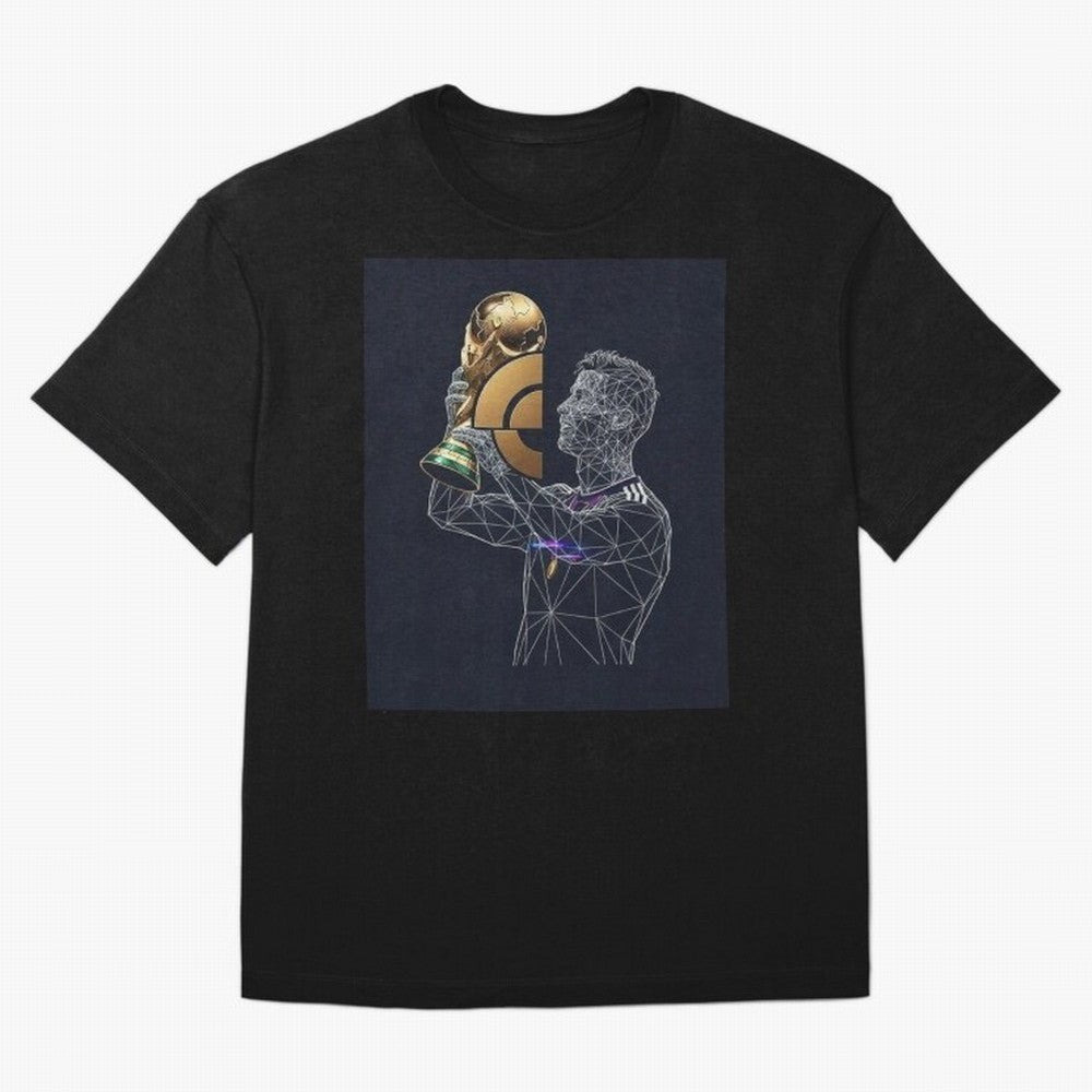 Digital Football Oversized T-Shirt Honor Champions and Dreams in Match Day Hype around FIFA World Cup 2026 Group Stage, Mbappe, Argentina, France and Brazil, Champion Mindset, Group Stage Buzz, Knockout Tension and Passionate Fan Culture; Created