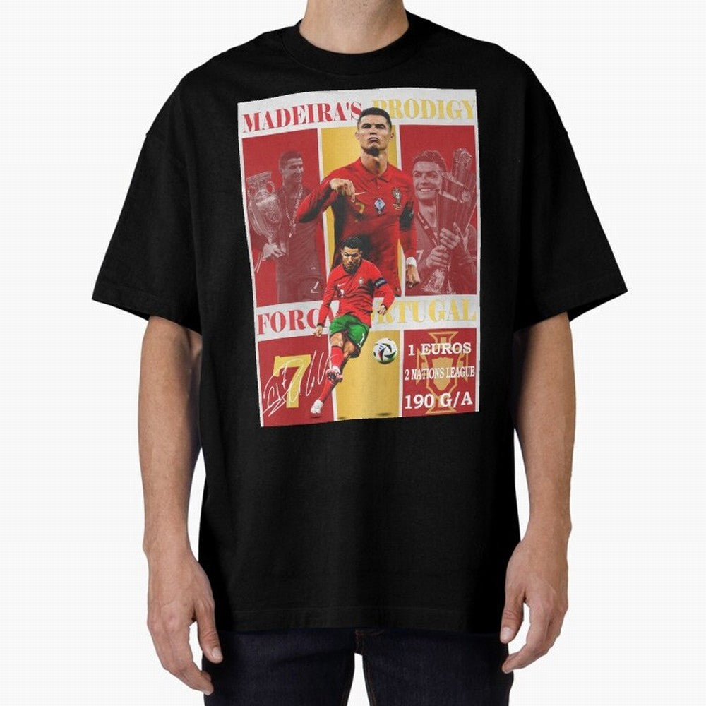 Cristiano Ronaldo Portugal Poster - Madeira's Prodigy CR7 Fan Art Print Oversized T-Shirt Celebrate the Magic of FIFA World Cup 2026 Group Stage Spirit, Driven by Portugal, Messi, Match Day Excitement, Supporter Culture, Golden Goals and Global