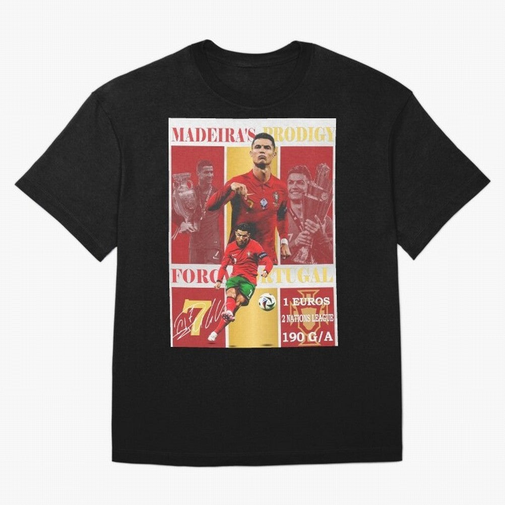 Cristiano Ronaldo Portugal Poster - Madeira's Prodigy CR7 Fan Art Print Oversized T-Shirt Celebrate the Magic of FIFA World Cup 2026 Group Stage Spirit, Driven by Portugal, Messi, Match Day Excitement, Supporter Culture, Golden Goals and Global