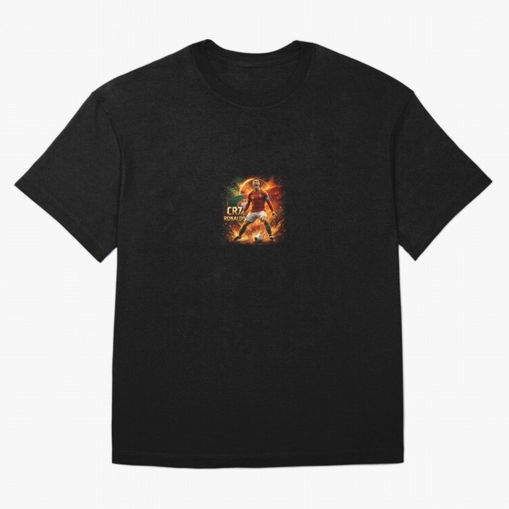 Cristiano Ronaldo Football Legend Artwork Oversized T-Shirt Follow Every Goal of FIFA World Cup 2026 Group Stage for Fans of Neymar and Brazil, Portugal and Argentina, Bringing Championship Spirit, Famous Goals, Roaring Crowds and International