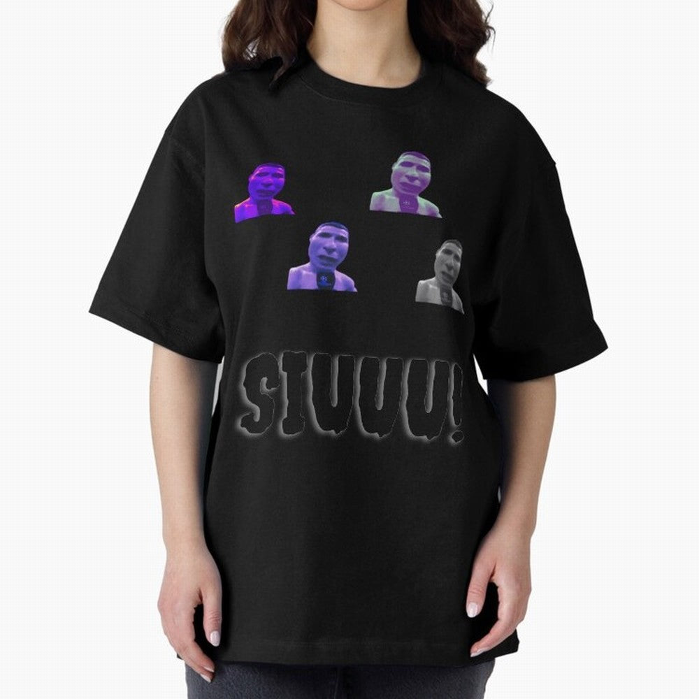 siuuu funny cr7 stickers 2022 Oversized T-Shirt Upgrade Global Football Passion for FIFA World Cup 2026 Group Stage, Built around Cristiano Ronaldo, Haaland and CR7, Germany, Stadium Memories, Football Loyalty, International Chants and Championship