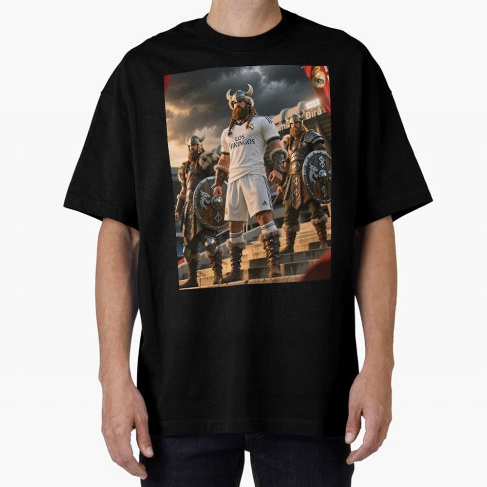 Los Vikingos del Bernab¨¦u Oversized T-Shirt Enjoy the FIFA World Cup 2026 USA Canada Mexico Journey through Cristiano Ronaldo Highlights, England, France and Netherlands Pride, Classic Soccer Heritage, Championship Pressure, Fan Loyalty and