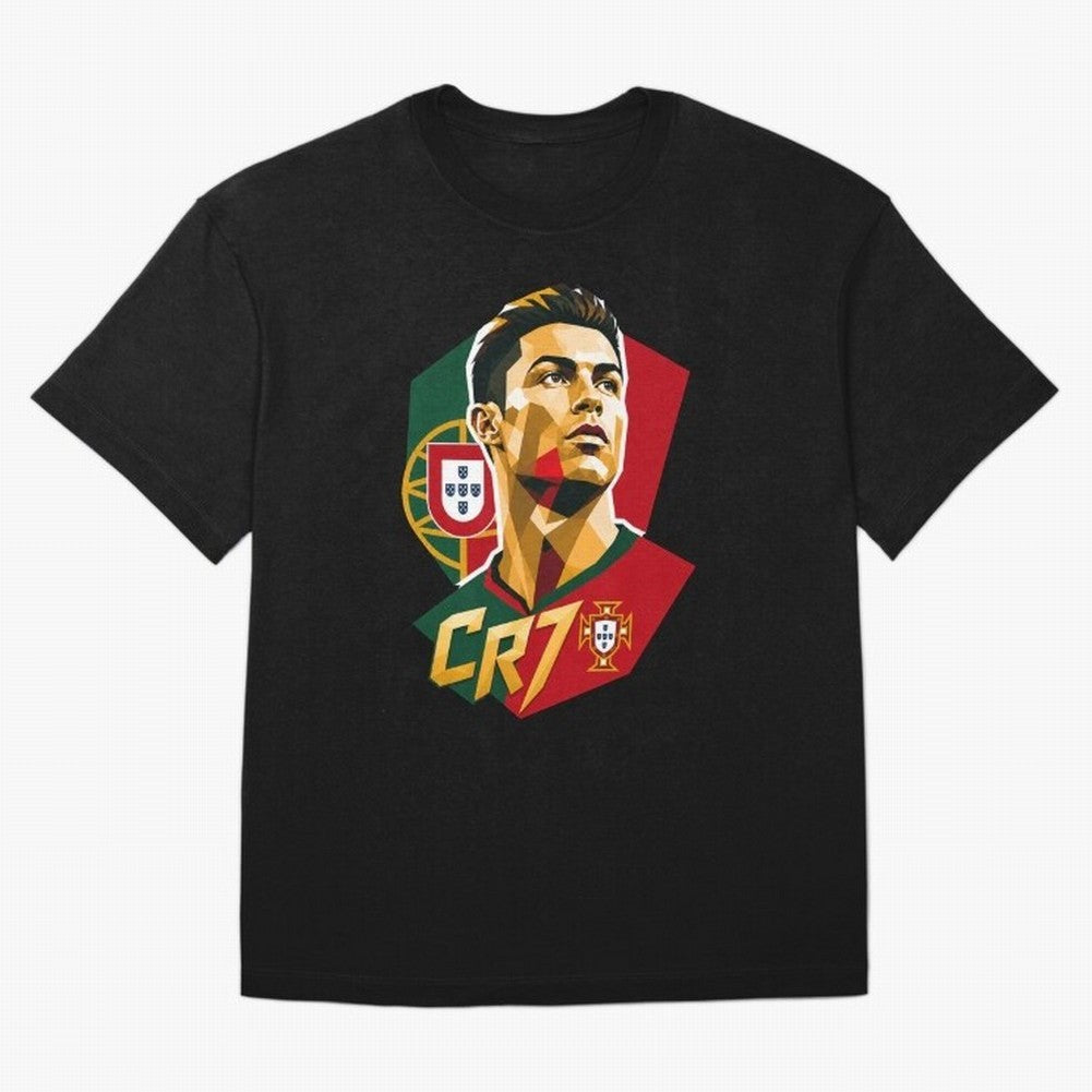 CR7 Art Print Oversized T-Shirt Show Your Love for the FIFA World Cup 2026 USA Canada Mexico Journey through CR7 and Messi Highlights, Portugal Pride, Football History, Final Match Energy, Crowd Noise and Once in a Lifetime Moments; Perfect for