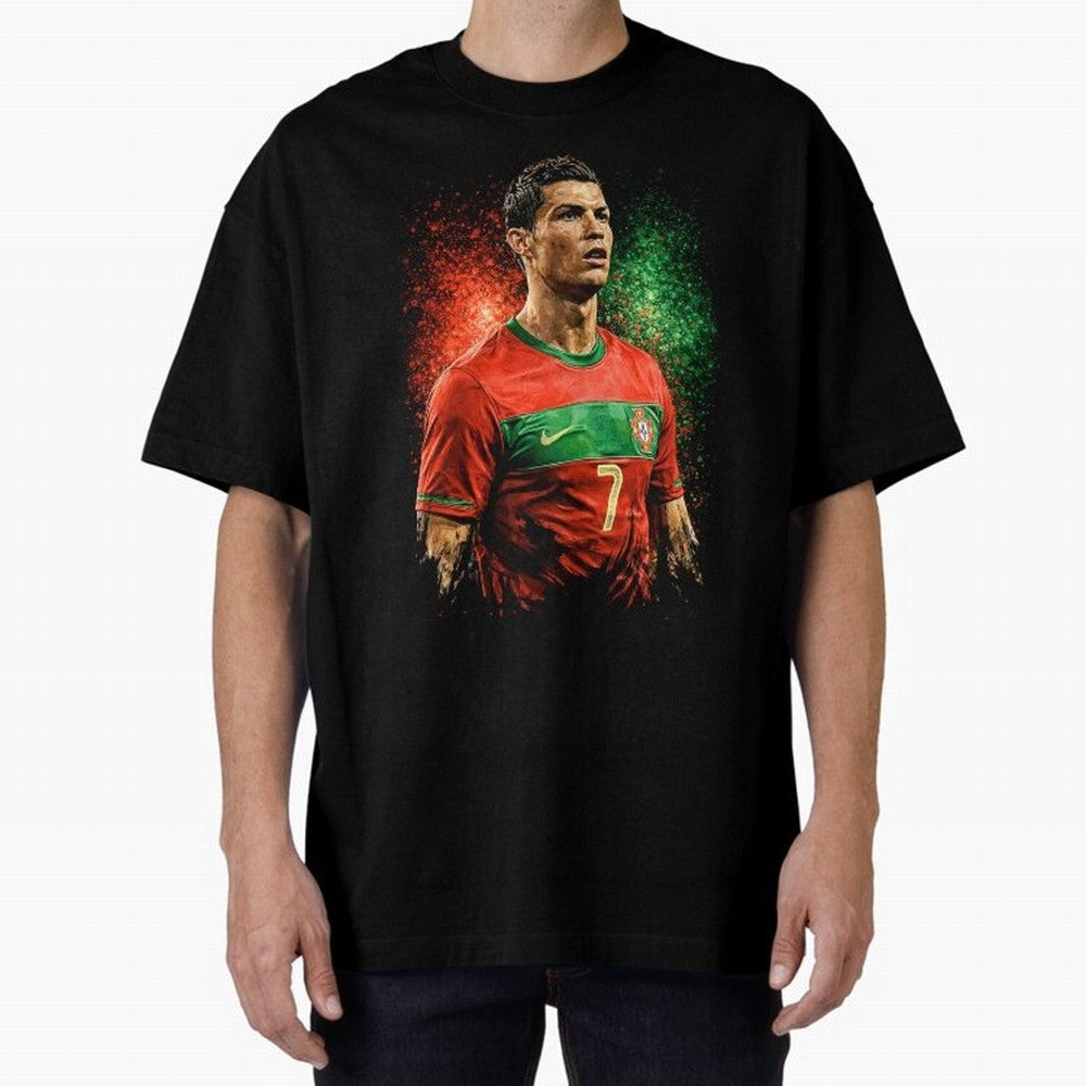Cristiano Ronaldo Football Legend Oversized T-Shirt Celebrate Football Dreams Across FIFA World Cup 2026 USA Canada Mexico Spirit, Inspired by Spain, Neymar, Sports Nostalgia, International Competition, Famous Players and Unforgettable Victories;