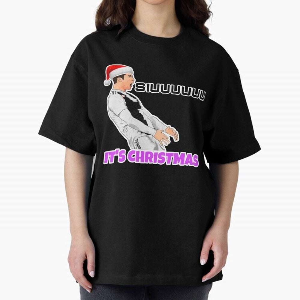 It¡¯s Christmas siuuu CR7 funny Oversized T-Shirt Carry FIFA World Cup 2026 Group Stage for Fans of Messi and Cristiano Ronaldo and Germany, Bringing Goal Celebration Energy, Supporter Heritage, Football Icons and Worldwide Tournament Joy; Made for