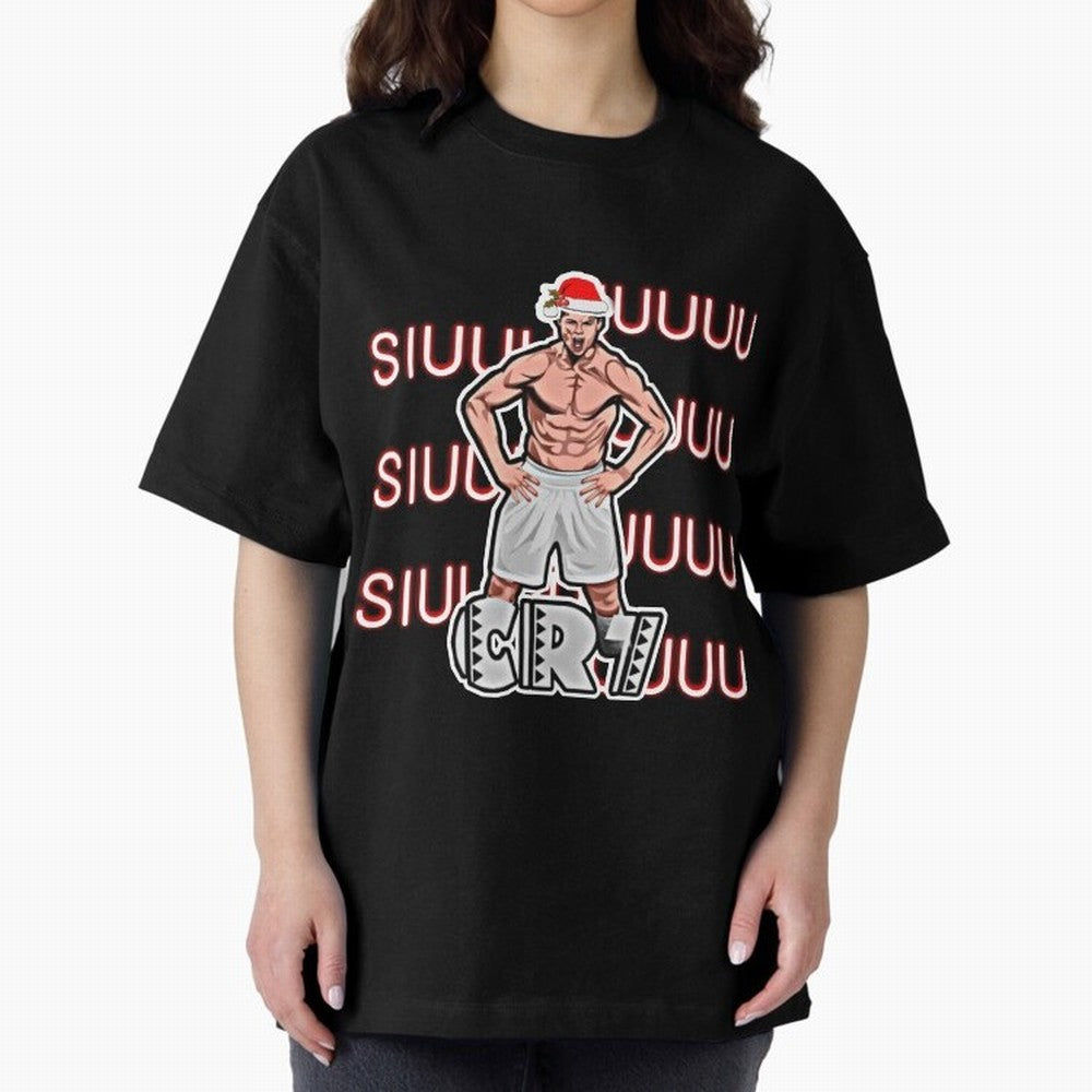 Siuuu cr7 christmas Oversized T-Shirt Join Supporters Worldwide for the FIFA World Cup 2026 Journey through Messi, Neymar and Mbappe Highlights, Portugal, Spain and Germany Pride, Goal Celebration Energy, Supporter Heritage, Football Icons and