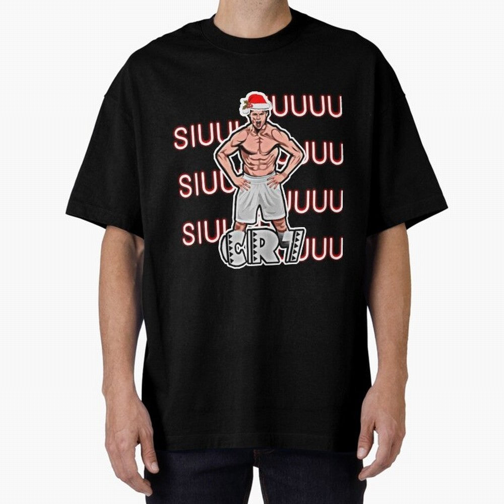 Siuuu cr7 christmas Oversized T-Shirt Join Supporters Worldwide for the FIFA World Cup 2026 Journey through Messi, Neymar and Mbappe Highlights, Portugal, Spain and Germany Pride, Goal Celebration Energy, Supporter Heritage, Football Icons and