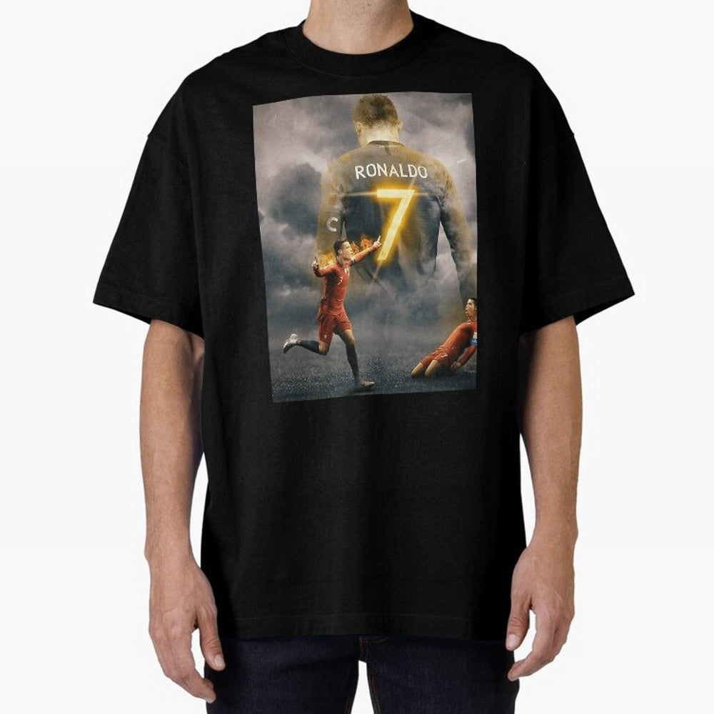 Aesthetic Ronaldo Poster Oversized T-Shirt Get Ready for FIFA World Cup 2026 for Fans of Haaland and Mbappe and England, Bringing Game Day Rituals, Football Legends, Country Pride and the Road to the Final; Perfect for Fans, Collectors, Family