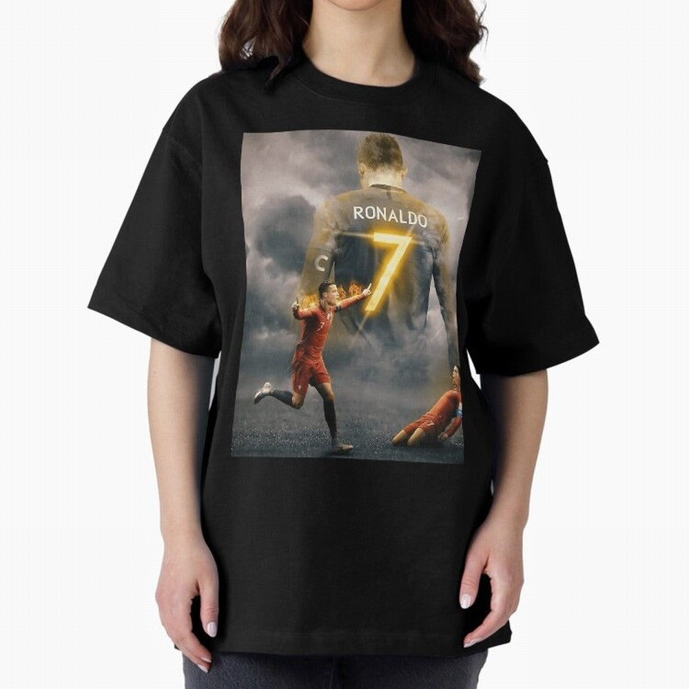 Aesthetic Ronaldo Poster Oversized T-Shirt Get Ready for FIFA World Cup 2026 for Fans of Haaland and Mbappe and England, Bringing Game Day Rituals, Football Legends, Country Pride and the Road to the Final; Perfect for Fans, Collectors, Family