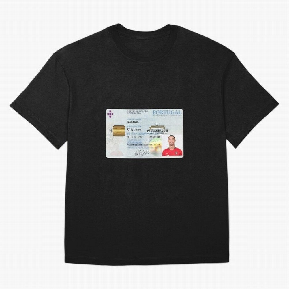 Cristiano Ronaldo CARD ID Oversized T-Shirt Bring Match Day Fire to FIFA World Cup 2026 Spirit, Capturing Argentina and Brazil, Mbappe, Football Festival Excitement, Trophy Ambitions, Country Rivalries and Star Player Buzz; Perfect for Fans,