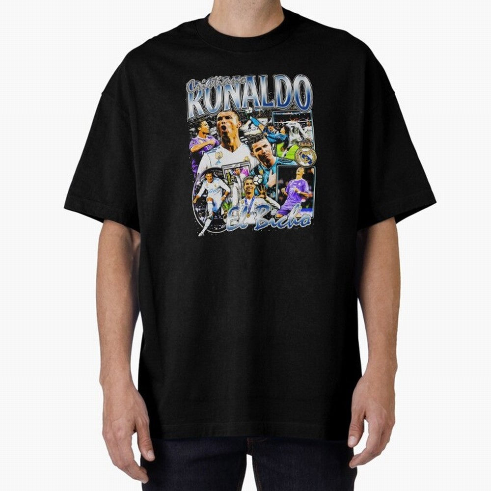 Cristiano Ronaldo El Bicho Oversized T-Shirt Unlock Global Football Passion for FIFA World Cup 2026 USA Canada Mexico, Driven by Messi, Germany, Worldwide Fan Energy, Dramatic Goals, Stadium Lights and Championship Celebrations; Made for Collectors