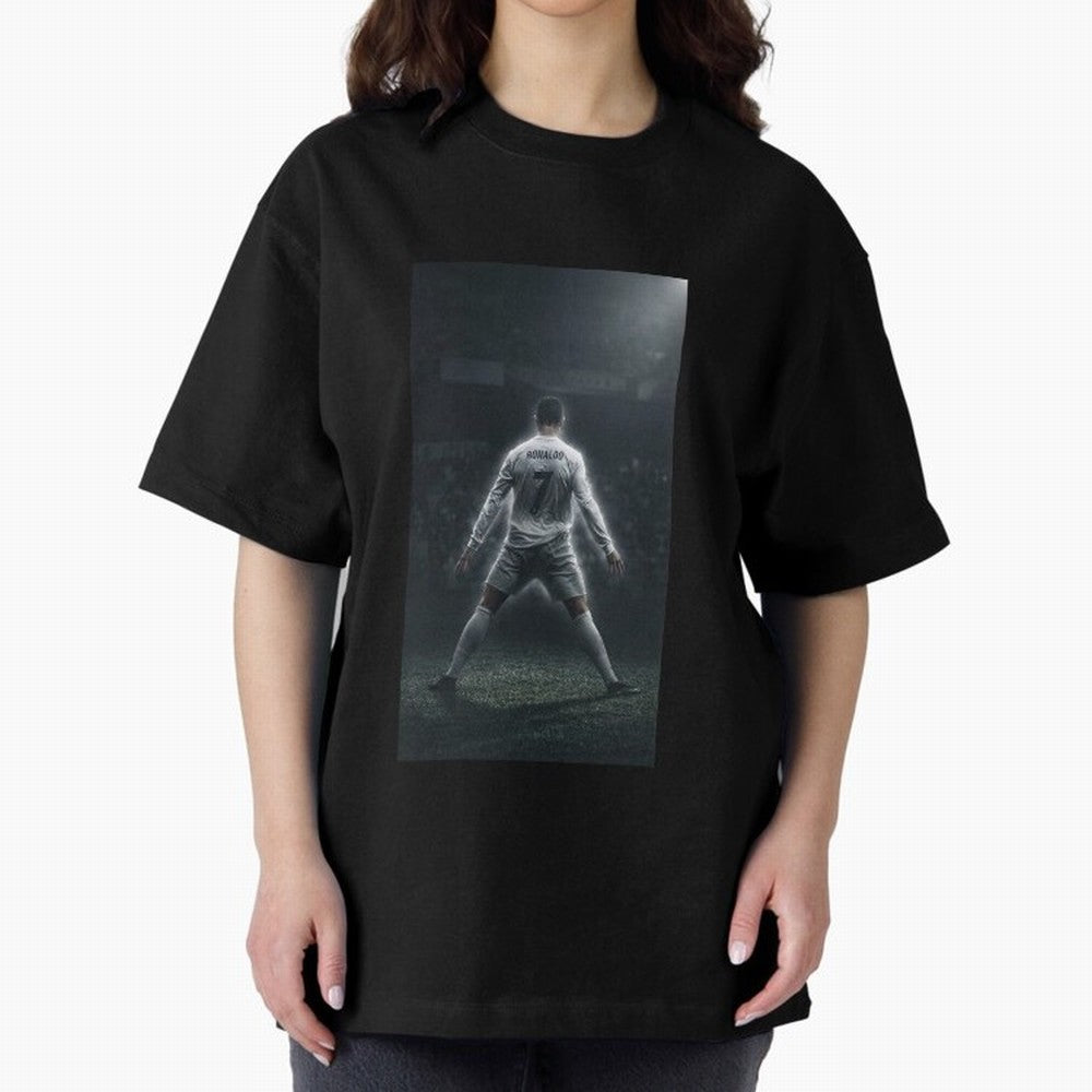 Cristiano Ronaldo Oversized T-Shirt Follow the Road to Match Day Hype around FIFA World Cup 2026, CR7, France and Portugal, Fan Favorite Moments, National Team Passion, Big Match Drama and Soccer History; Built for Supporters Chasing Trophy Dreams,