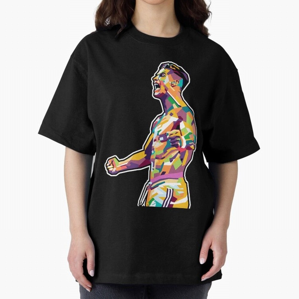Cr7 Pop Art Oversized T-Shirt Share the Excitement of FIFA World Cup 2026 Group Stage for Fans of Messi and Brazil, Bringing Football Passion, Legendary Performances, Festival Vibes and Supporter Community; Made for Die Hard Supporters, Soccer