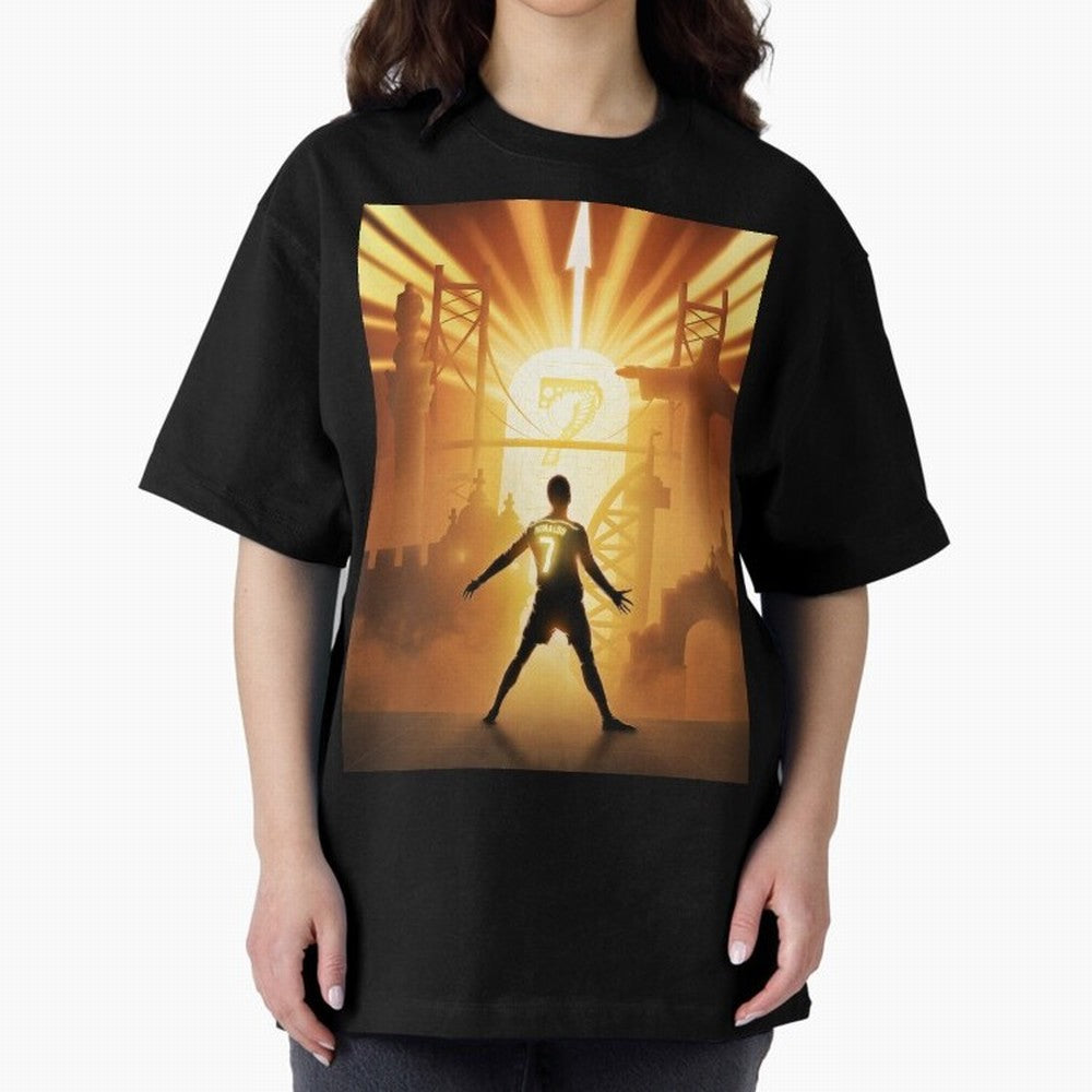 Celebration of Champions Art Poster Oversized T-Shirt Remember Iconic Moments from FIFA World Cup 2026 USA Canada Mexico for Fans of Mbappe and Neymar and Netherlands, Bringing Retro Football Energy, Iconic Rivalries, Trophy Chase Drama and Stadium