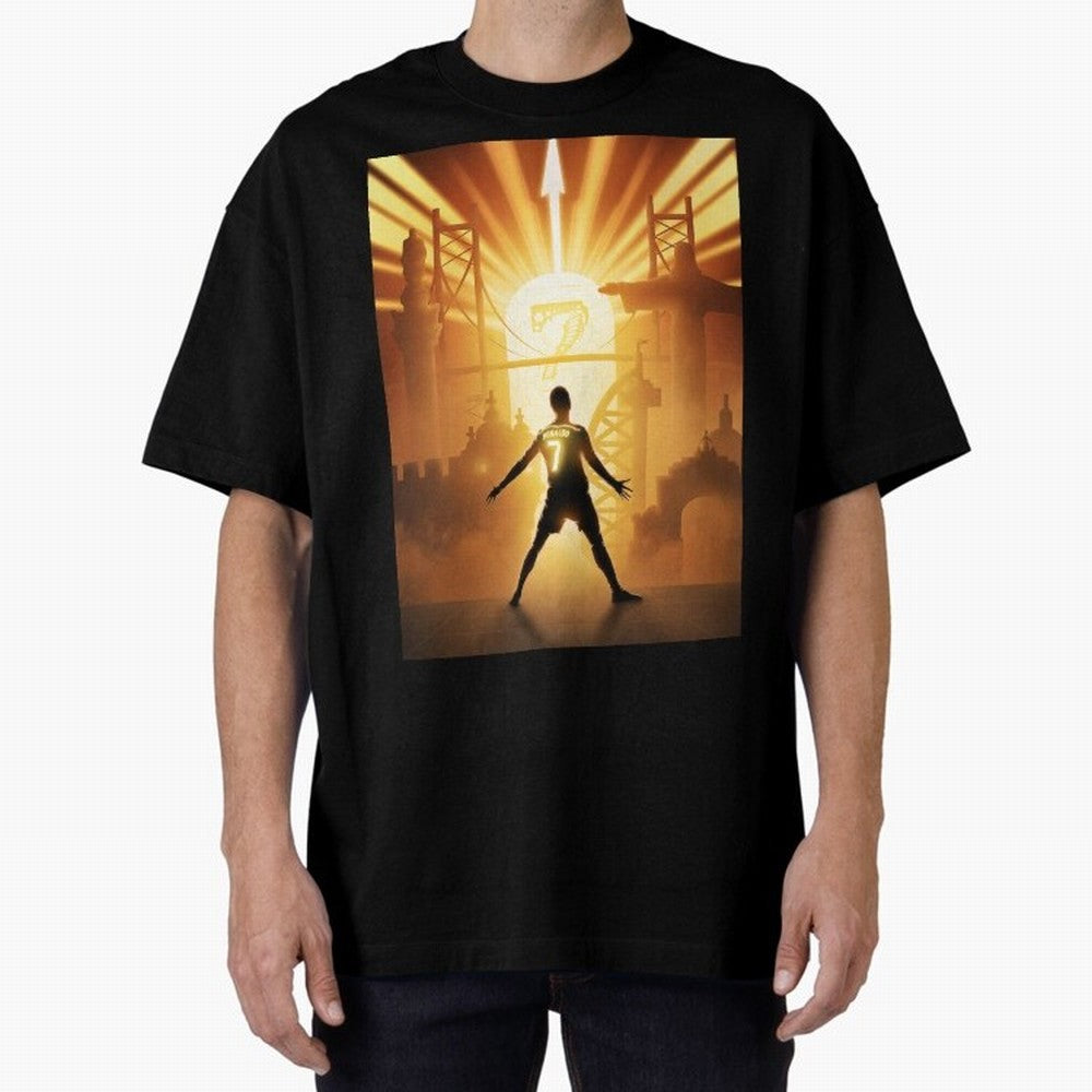 Celebration of Champions Art Poster Oversized T-Shirt Remember Iconic Moments from FIFA World Cup 2026 USA Canada Mexico for Fans of Mbappe and Neymar and Netherlands, Bringing Retro Football Energy, Iconic Rivalries, Trophy Chase Drama and Stadium