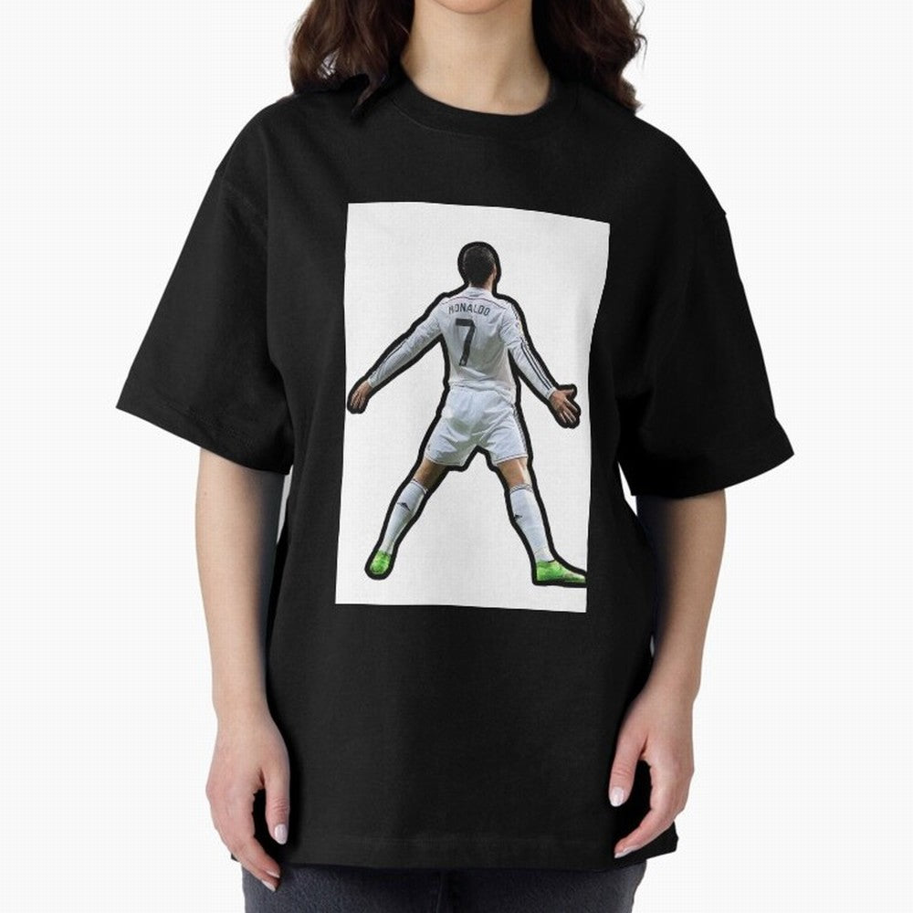 Cristiano Ronaldo Suii Sticker Oversized T-Shirt Relive the FIFA World Cup 2026 USA Canada Mexico Journey through Cristiano Ronaldo, Haaland and CR7 Highlights, England and Germany Pride, Vintage Soccer Flavor, Modern Football Stars, National Flags