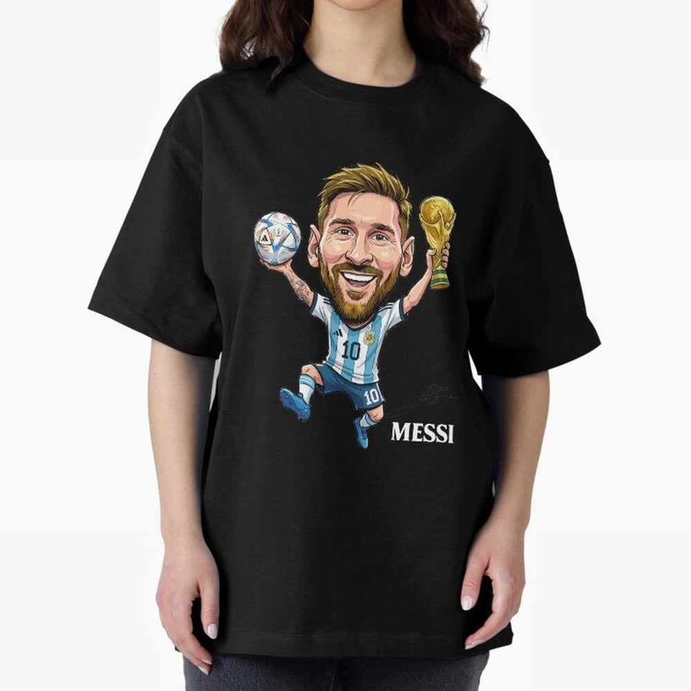 Messi Campion Oversized T-Shirt Showcase FIFA World Cup 2026 for Fans of Cristiano Ronaldo, Haaland and CR7 and Brazil, Bringing Global Supporter Spirit, Legendary Goals, National Colors and Tournament Celebration; Made for Collectors Who Enjoy