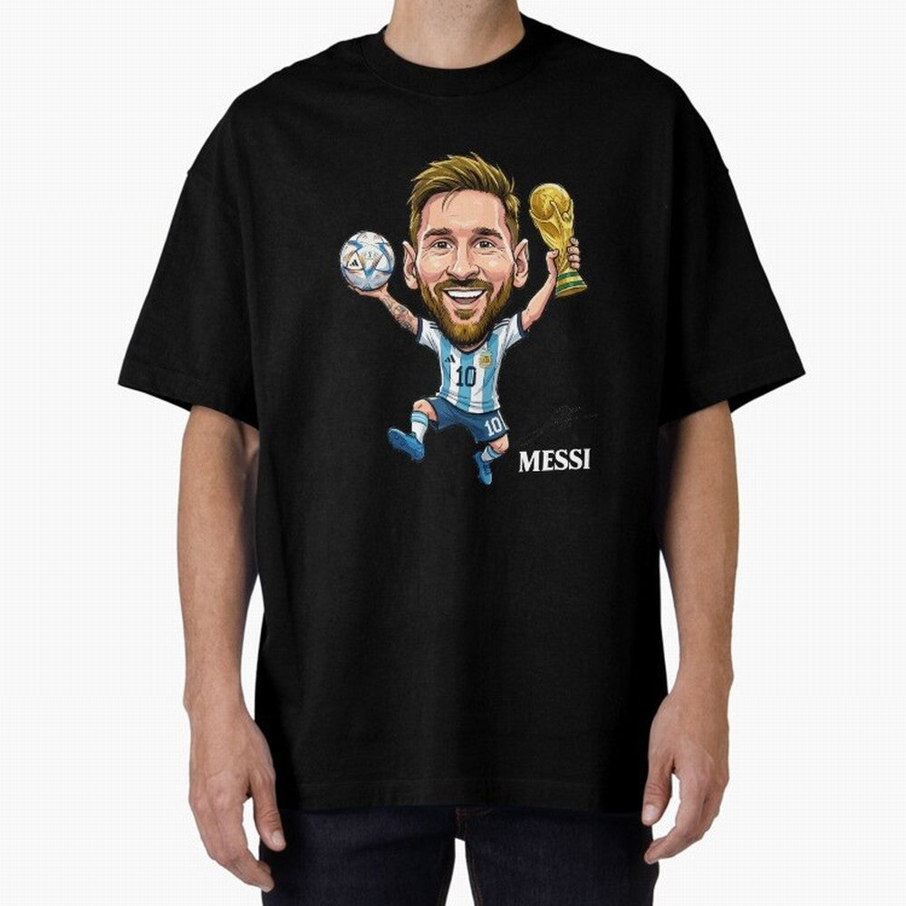 Messi Campion Oversized T-Shirt Showcase FIFA World Cup 2026 for Fans of Cristiano Ronaldo, Haaland and CR7 and Brazil, Bringing Global Supporter Spirit, Legendary Goals, National Colors and Tournament Celebration; Made for Collectors Who Enjoy
