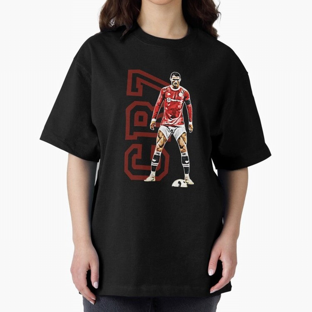 Cr7 Oversized T-Shirt Celebrate Fan Culture around Match Day Hype around FIFA World Cup 2026 USA Canada Mexico, Messi and Cristiano Ronaldo, England, Global Supporter Spirit, Legendary Goals, National Colors and Tournament Celebration; Perfect for