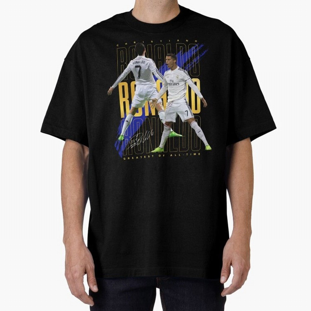 Cristiano Ronaldo Suuiii! Greatest Of All Time Oversized T-Shirt Represent Match Day Hype around FIFA World Cup 2026, Haaland and Mbappe, England and Germany, Championship Spirit, Famous Goals, Roaring Crowds and International Football Unity; Ideal