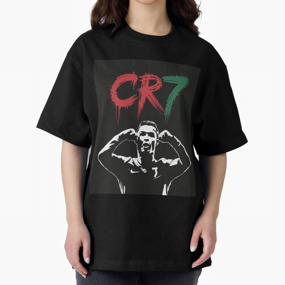Cristiano Ronaldo CR7 T-shirt Design Oversized T-Shirt Feel the Roar of Match Day Hype around FIFA World Cup 2026, Messi, CR7 and Mbappe, Spain, Worldwide Fan Energy, Dramatic Goals, Stadium Lights and Championship Celebrations; Perfect for