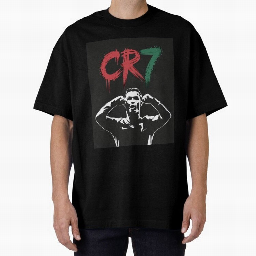Cristiano Ronaldo CR7 T-shirt Design Oversized T-Shirt Feel the Roar of Match Day Hype around FIFA World Cup 2026, Messi, CR7 and Mbappe, Spain, Worldwide Fan Energy, Dramatic Goals, Stadium Lights and Championship Celebrations; Perfect for