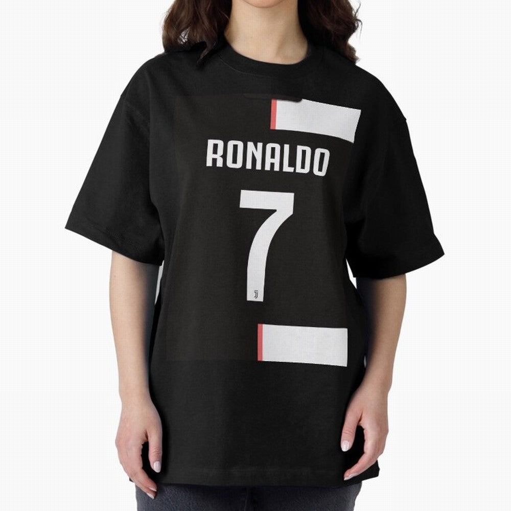 Ronaldo 7 Juventus 19-20 Retro Jersey Oversized T-Shirt Share the Excitement of FIFA World Cup 2026 USA Canada Mexico for Fans of Messi and Cristiano Ronaldo and Netherlands, Bringing Football Passion, Legendary Performances, Festival Vibes and