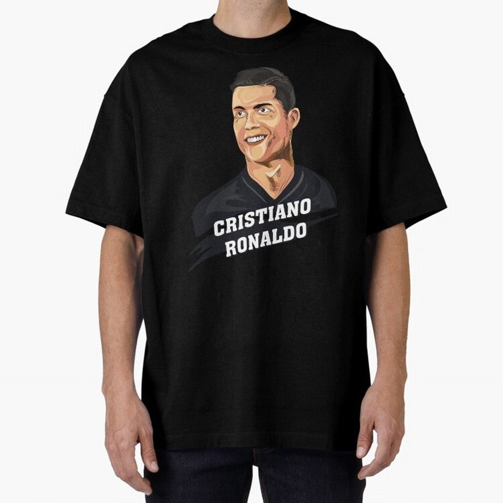 Cristiano Ronaldo Portrait Oversized T-Shirt Honor the Beautiful Game during FIFA World Cup 2026 Group Stage Spirit, Celebrating Spain, CR7, Goal Celebration Energy, Supporter Heritage, Football Icons and Worldwide Tournament Joy; Ideal for Fans