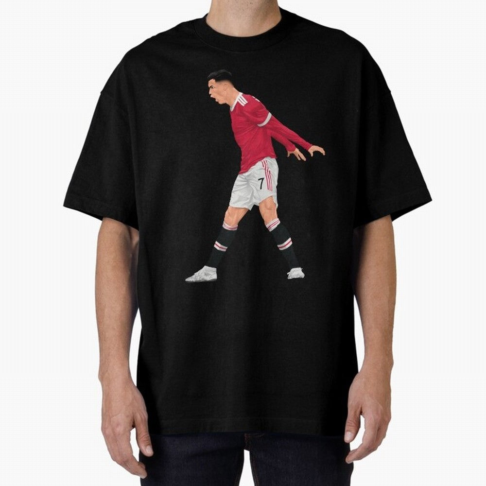 Cristiano Ronaldo Celebration Oversized T-Shirt Show Your Stadium Side during Match Day Hype around FIFA World Cup 2026, Messi and Cristiano Ronaldo, Argentina and Brazil, Stadium Memories, Football Loyalty, International Chants and Championship