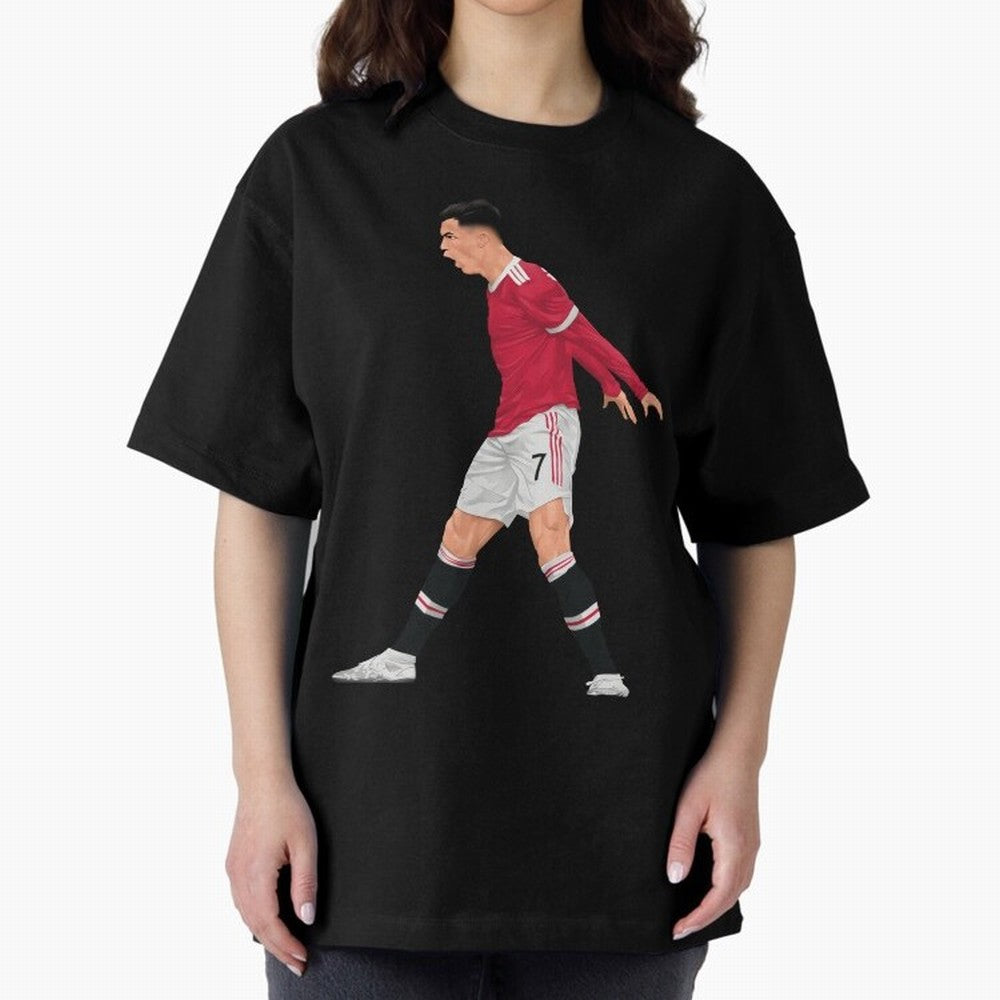 Cristiano Ronaldo Celebration Oversized T-Shirt Show Your Stadium Side during Match Day Hype around FIFA World Cup 2026, Messi and Cristiano Ronaldo, Argentina and Brazil, Stadium Memories, Football Loyalty, International Chants and Championship