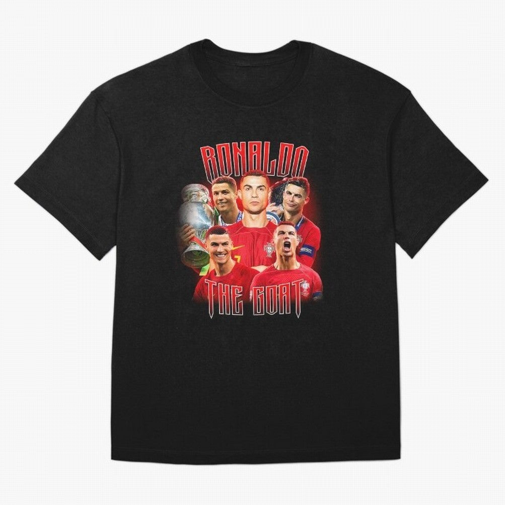 Cristiano Ronaldo The Goat Bootleg Oversized T-Shirt Celebrate Fan Culture around FIFA World Cup 2026 Spirit, Made for Argentina, Messi, Goal Celebration Energy, Supporter Heritage, Football Icons and Worldwide Tournament Joy; Great for Watch