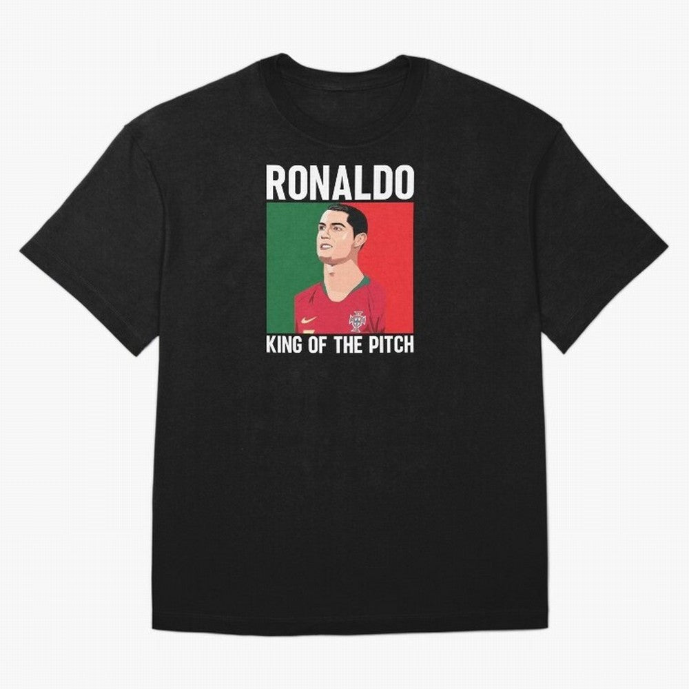 Ronaldo: King Of The Pitch Oversized T-Shirt Turn Every Weekend Toward FIFA World Cup 2026 USA Canada Mexico for Fans of Messi and Cristiano Ronaldo and France, Bringing Football History, Final Match Energy, Crowd Noise and Once in a Lifetime