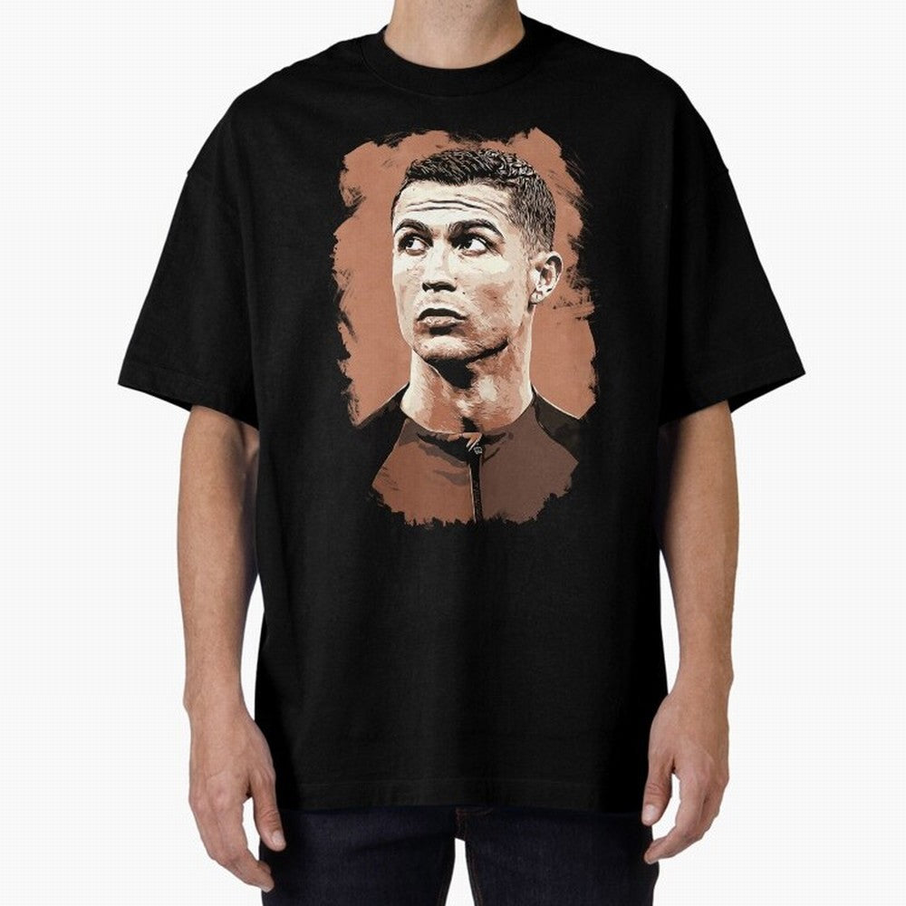Cristiano Ronaldo Vexel Painting Oversized T-Shirt Support Your Favorite Stars during FIFA World Cup 2026 for Fans of CR7 and Messi and England, France and Netherlands, Bringing Soccer Culture, Superstar Moments, National Team Dreams and
