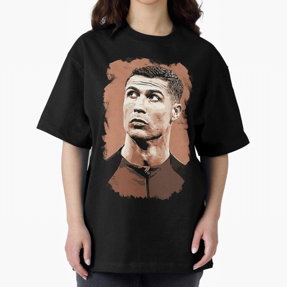 Cristiano Ronaldo Vexel Painting Oversized T-Shirt Support Your Favorite Stars during FIFA World Cup 2026 for Fans of CR7 and Messi and England, France and Netherlands, Bringing Soccer Culture, Superstar Moments, National Team Dreams and