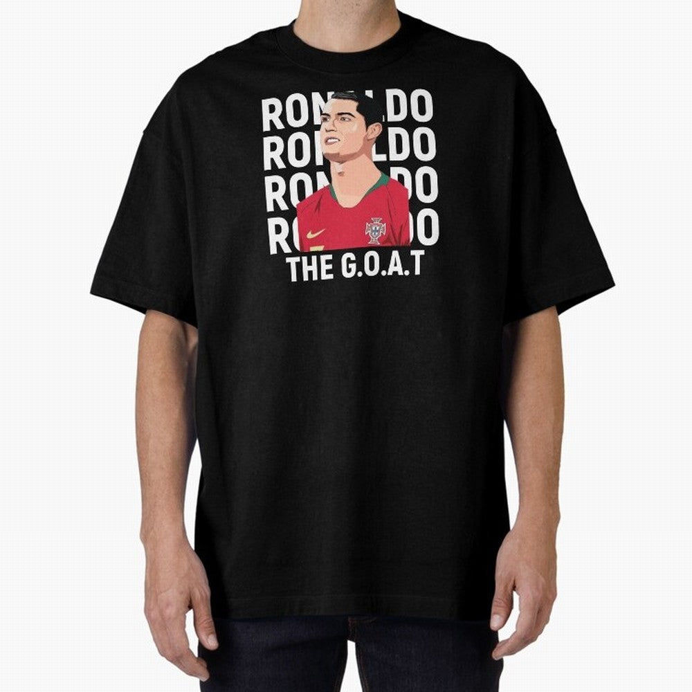 Ronaldo The Goat Oversized T-Shirt Relive Legendary Nights from FIFA World Cup 2026 for Fans of Cristiano Ronaldo, Haaland and CR7 and Spain and Netherlands, Bringing Vintage Soccer Flavor, Modern Football Stars, National Flags and Final Night