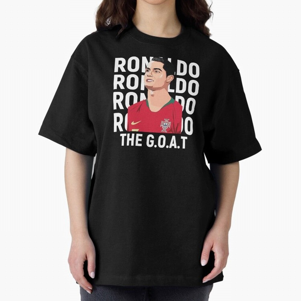 Ronaldo The Goat Oversized T-Shirt Relive Legendary Nights from FIFA World Cup 2026 for Fans of Cristiano Ronaldo, Haaland and CR7 and Spain and Netherlands, Bringing Vintage Soccer Flavor, Modern Football Stars, National Flags and Final Night
