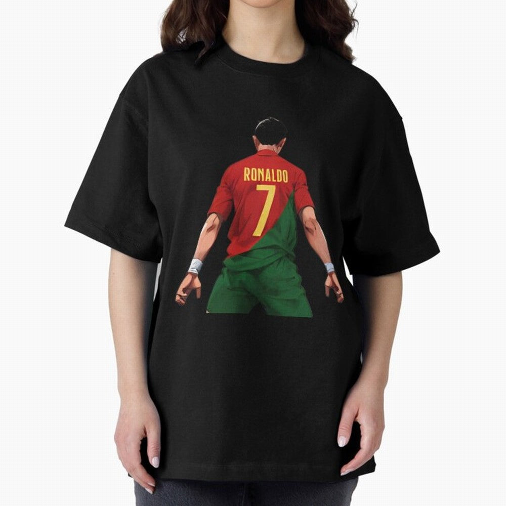 Cristiano Ronaldo Oversized T-Shirt Carry National Pride through FIFA World Cup 2026 Spirit, Inspired by England, Messi, Sports Nostalgia, International Competition, Famous Players and Unforgettable Victories; Perfect for Fans, Collectors, Family