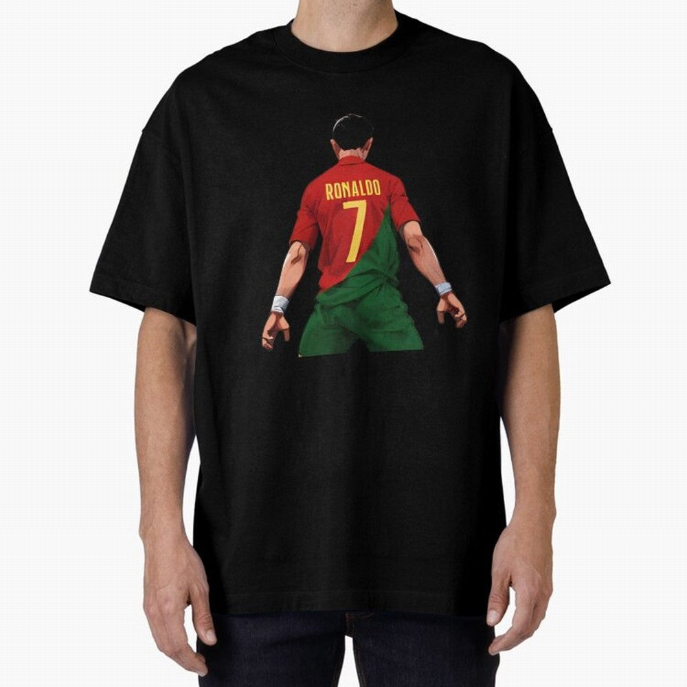 Cristiano Ronaldo Oversized T-Shirt Carry National Pride through FIFA World Cup 2026 Spirit, Inspired by England, Messi, Sports Nostalgia, International Competition, Famous Players and Unforgettable Victories; Perfect for Fans, Collectors, Family